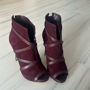 GUESS purple heeled booties
